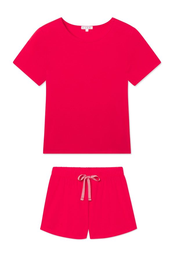 DreamModal™ Ski Patrol Ribbon Shorts Set by 11 | Lightweight Modal Lounge Shorts