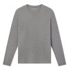 Men's Long Sleeve Bamboo T-Shirt - Soft Heather Gray Eco-Friendly Tee by Brand 11