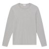 11 Brand Men's Premium Pima Cotton Long Sleeve Crewneck T-Shirt - Heather Gray