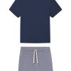 11 Men's Pima Cotton Sleep Shorts Set – True Navy Lounge Set for Men