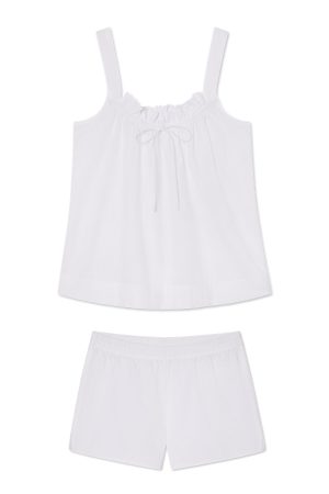11 Alice Shorts Set – White Seersucker Matching Two-Piece Outfit for Women