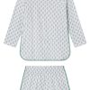 11 Brand Pima Cotton Long-Short Pajama Set in Boxwood Posy Print
