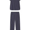 11 Pima Cotton Short-Long Matching Set in English Navy Posy Print