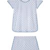 11 Brand Pima Cotton Shorts Set in Serene Blue Posy - Soft Comfortable Lounge Wear