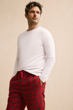 11 Men's Premium Pima Cotton Long Sleeve Crewneck T-Shirt - White