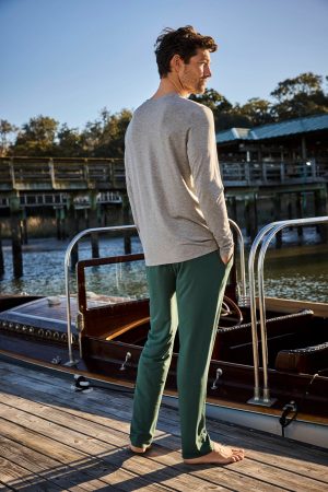 11 Men's Bamboo Lounge Pants – Soft Eco-Friendly English Ivy Color Sweatpants