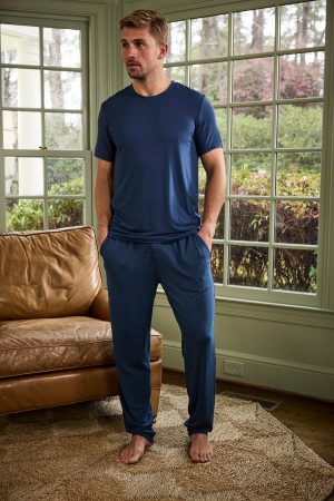 11 Men's Bamboo Lounge Set Navy - Soft Eco-Friendly Matching Tracksuit
