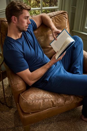 11 Men's Bamboo Lounge Set Navy - Soft Eco-Friendly Matching Tracksuit