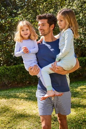 11 Men's Pima Cotton Sleep Shorts Set – True Navy Lounge Set for Men