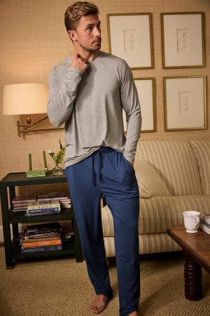 11 Men's Bamboo Lounge Pants Navy – Soft Eco-Friendly Casual Sweatpants