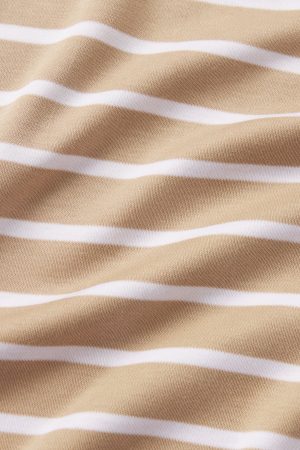 11 Brand Pima Cotton Crew Neck Long Sleeve Top & Short Set in Sandstone Anchor Stripe