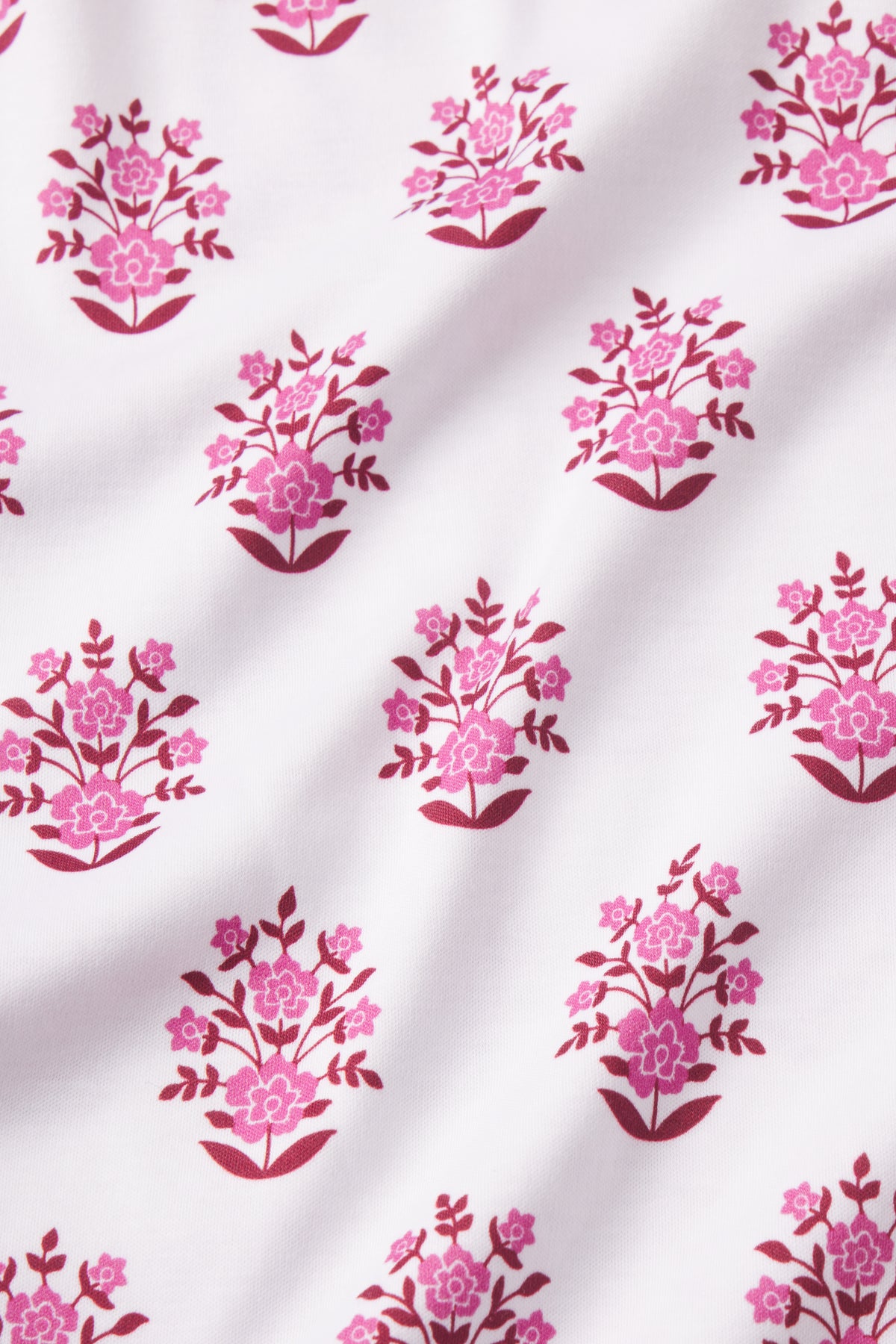 11 Brand Pima Cotton Crew Neck Short-Long Set in Cabernet Cottage Floral Print