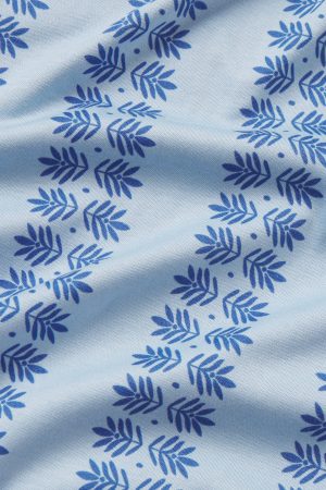 11 Brand Pima Ruffle Pants Set in French Blue Trellis | Soft Organic Cotton Women's Lounge Set