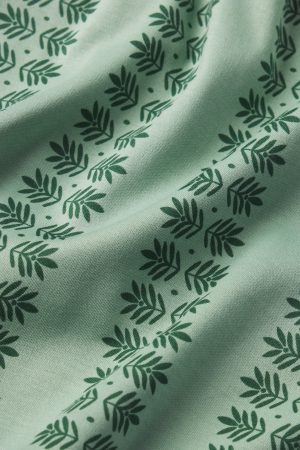 11 Brand Pima Cotton Ruffle Shorts Set in Granite Green Trellis Pattern