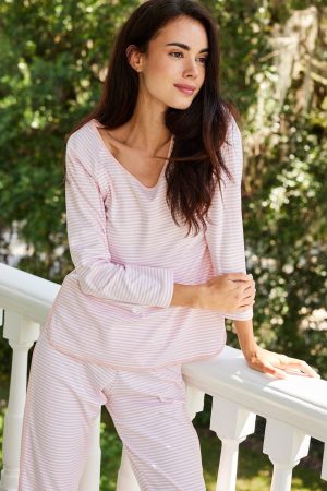 11 Brand Pima Cotton Long Sleeve Top Bundle - English Rose Stripe Pattern