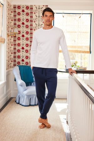 Men's 11 Dockside Joggers in Deep Navy – Casual Stretch Cotton Sweatpants