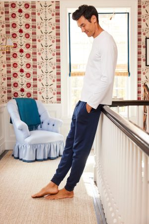 Men's 11 Dockside Joggers in Deep Navy – Casual Stretch Cotton Sweatpants