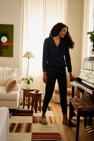 11 Vesper Jogger Set in Deep Navy – Matching Sweatshirt & Sweatpants Lounge Set