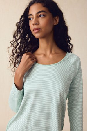 11 Brand Pima Cotton Long Sleeve Set in Parisian Green - Soft Luxury Loungewear