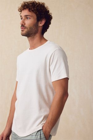 11 Men's Pima Cotton Sleep Set – Smoke Green Striped Short & Long Sleeve Pajama Set