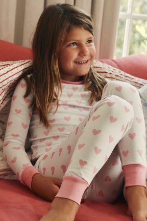 Kids Pink Heart Matching Long Sleeve Top and Pants Set - 11 Brand