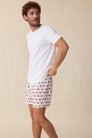 11 Men's Classic Red Heart Poplin Boxer Briefs - Soft Cotton Underwear for Men