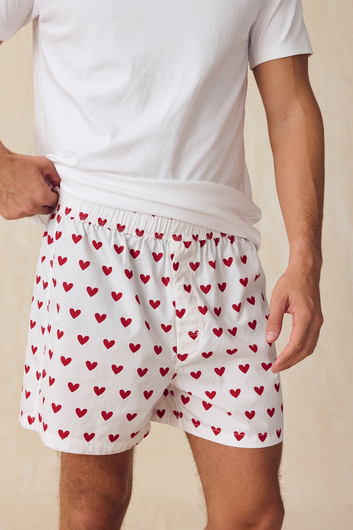 11 Men's Classic Red Heart Poplin Boxer Briefs - Soft Cotton Underwear for Men