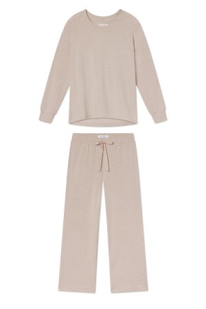 11 Relax Pants Set in Oat Heather – Soft Matching Lounge Set for Women