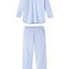 11 Pima Cotton Long Sleeve Matching Set in Hydrangea Blue | Women's Lounge Set