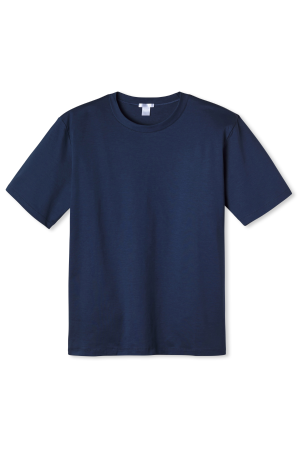 11 Men's Short Sleeve Pima Cotton T-Shirt in True Navy - Premium Soft Crew Neck Tee for Men