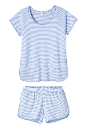 11 Pima Cotton Shorts Set in Hydrangea – Matching Lounge Set for Women
